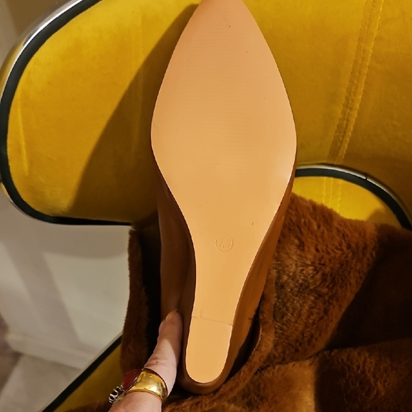 Brown Faux Fur Heeled Boots - Picture 3 of 4